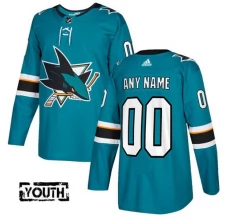 Lasten San Jose Sharks Custom Pelipaita Teal Authentic