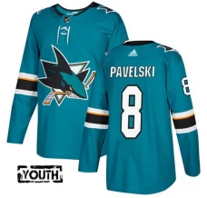 Lasten San Jose Sharks Joe Pavelski 8 Pelipaita Teal Authentic
