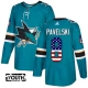 Lasten San Jose Sharks Joe Pavelski 8 Pelipaita USA Flag Fashion Teal Authentic