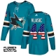 Lasten San Jose Sharks Marc-Edouard Vlasic 44 Pelipaita USA Flag Fashion Teal Authentic