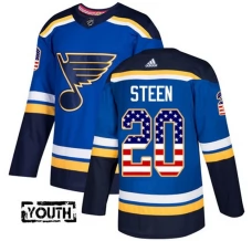 Lasten St. Louis Blues Alexander Steen 20 Pelipaita USA Flag Fashion Sininen Authentic