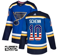 Lasten St. Louis Blues Brayden Schenn 10 Pelipaita USA Flag Fashion Sininen Authentic