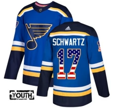 Lasten St. Louis Blues Jaden Schwartz 17 Pelipaita USA Flag Fashion Sininen Authentic