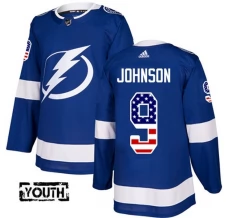 Lasten Tampa Bay Lightning Tyler Johnson 9 Pelipaita USA Flag Fashion Sininen Authentic
