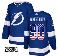 Lasten Tampa Bay Lightning Vladislav Namestnikov 90 Pelipaita USA Flag Fashion Sininen Authentic