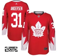 Lasten Toronto Maple Leafs Frederik Andersen 31 Pelipaita Punainen Authentic Vaihtoehtoinen