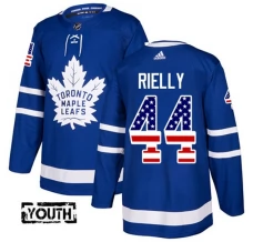 Lasten Toronto Maple Leafs Morgan Rielly 44 Pelipaita USA Flag Fashion Sininen Authentic