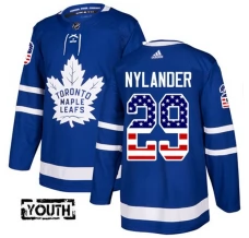 Lasten Toronto Maple Leafs William Nylander 29 Pelipaita USA Flag Fashion Sininen Authentic