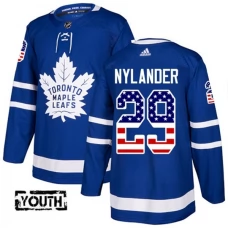 Lasten Toronto Maple Leafs William Nylander 29 Pelipaita USA Flag Fashion Sininen Authentic