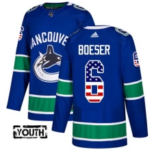 Lasten Vancouver Canucks Brock Boeser 6 Pelipaita USA Flag Fashion Sininen Authentic