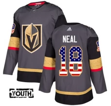 Lasten Vegas Golden Knights James Neal 18 Pelipaita USA Flag Fashion Harmaa Authentic