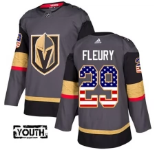 Lasten Vegas Golden Knights Marc-Andre Fleury 29 Pelipaita USA Flag Fashion Harmaa Authentic