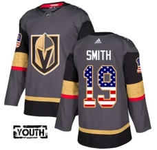 Lasten Vegas Golden Knights Reilly Smith 19 Pelipaita USA Flag Fashion Harmaa Authentic