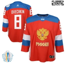 Lasten Venäjä Alexander Ovechkin 8 Pelipaita 2016 World Cup of Hockey Punainen Authentic