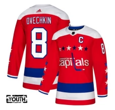 Lasten Washington Capitals Alexander Ovechkin 8 Pelipaita 2018-19 Captain Patch Punainen Authentic