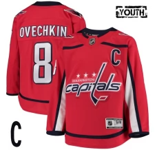 Lasten Washington Capitals Alexander Ovechkin 8 Pelipaita Captain Patch Punainen Premier Koti