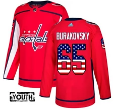 Lasten Washington Capitals Andre Burakovsky 65 Pelipaita USA Flag Fashion Punainen Authentic