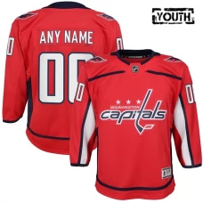 Lasten Washington Capitals Custom Pelipaita Punainen Premier Koti