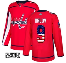 Lasten Washington Capitals Dmitry Orlov 9 Pelipaita USA Flag Fashion Punainen Authentic