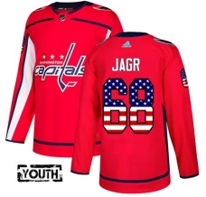 Lasten Washington Capitals Jaromir Jagr 68 Pelipaita USA Flag Fashion Punainen Authentic