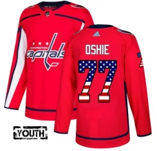 Lasten Washington Capitals T.J. Oshie 77 Pelipaita USA Flag Fashion Punainen Authentic