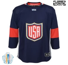 Lasten Yhdysvallat Blank Pelipaita 2016 World Cup of Hockey Navy Authentic