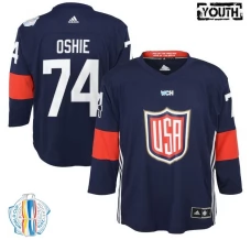 Lasten Yhdysvallat T.J. Oshie 74 Pelipaita 2016 World Cup of Hockey Navy Authentic