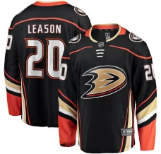 Miesten Anaheim Ducks Brett Leason 20 Pelipaita Musta Breakaway Koti