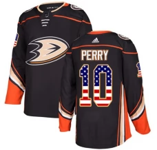 Miesten Anaheim Ducks Corey Perry 10 Pelipaita USA Flag Fashion Musta Authentic