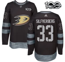 Miesten Anaheim Ducks Jakob Silfverberg 33 Pelipaita 1917-2017 100th Anniversary Patch Musta Authentic