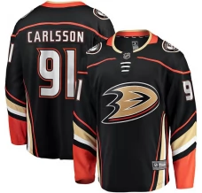 Miesten Anaheim Ducks Leo Carlsson 91 Pelipaita Musta Breakaway Koti