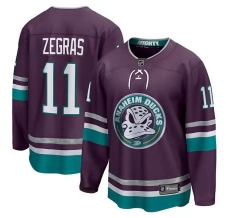 Miesten Anaheim Ducks Trevor Zegras 11 Pelipaita 30th Anniversary Violetti Premier Breakaway Vaihtoehtoinen