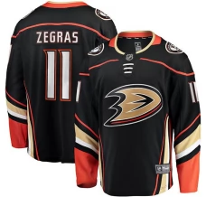 Miesten Anaheim Ducks Trevor Zegras 11 Pelipaita Musta Breakaway Koti