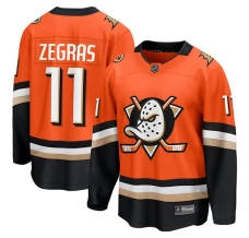 Miesten Anaheim Ducks Trevor Zegras 11 Pelipaita Oranssi Premier Breakaway Koti