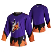 Miesten Arizona Coyotes Blank Pelipaita 2020-21 Reverse Retro Violetti Authentic