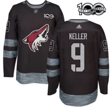 Miesten Arizona Coyotes Clayton Keller 9 Pelipaita 1917-2017 100th Anniversary Patch Musta Authentic