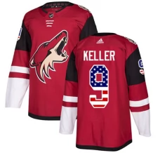 Miesten Arizona Coyotes Clayton Keller 9 Pelipaita USA Flag Fashion Punainen Authentic