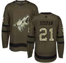 Miesten Arizona Coyotes Derek Stepan 21 Pelipaita Camo Green Authentic