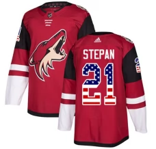 Miesten Arizona Coyotes Derek Stepan 21 Pelipaita USA Flag Fashion Punainen Authentic