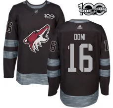 Miesten Arizona Coyotes Max Domi 16 Pelipaita 1917-2017 100th Anniversary Patch Musta Authentic