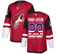 Miesten Arizona Coyotes Oliver Ekman-Larsson 23 Pelipaita USA Flag Fashion Punainen Authentic
