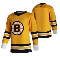 Miesten Boston Bruins Blank Pelipaita 2020-21 Reverse Retro Keltainen Authentic