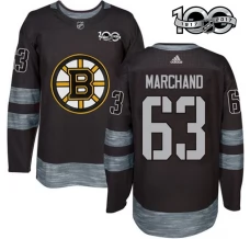 Miesten Boston Bruins Brad Marchand 63 Pelipaita 1917-2017 100th Anniversary Patch Musta Authentic