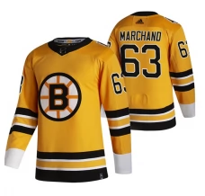 Miesten Boston Bruins Brad Marchand 63 Pelipaita 2020-21 Reverse Retro Keltainen Authentic
