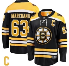 Miesten Boston Bruins Brad Marchand 63 Pelipaita Captain Patch Musta Breakaway Koti