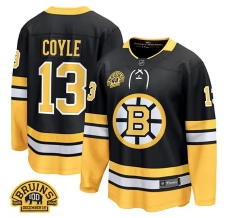 Miesten Boston Bruins Charlie Coyle 13 Pelipaita 100th Anniversary Patch Musta Breakaway Vaihtoehtoinen