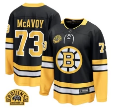 Miesten Boston Bruins Charlie McAvoy 73 Pelipaita 100th Anniversary Patch Musta Premier Breakaway Vaihtoehtoinen