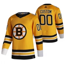 Miesten Boston Bruins Custom Pelipaita 2020-21 Reverse Retro Keltainen Authentic