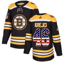Miesten Boston Bruins David Krejci 46 Pelipaita USA Flag Fashion Musta Authentic