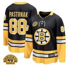 Miesten Boston Bruins David Pastrnak 88 Pelipaita 100th Anniversary Patch Keltainen Premier Breakaway Vaihtoehtoinen